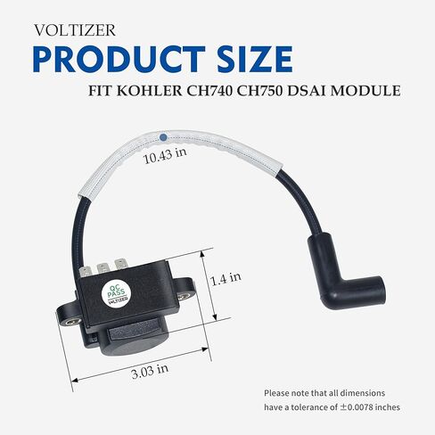 VOLTIZER High-Performance 24-584-90-S 24-584-89-S 24-755-172-S 24-755-173-S DSAI Ignition Coil Conversion Kit for Kohler CV740 CV750 CH740 CH750 SV735 SV740, Replaces 24-584-64-S, Engine Tested in Saudi Arabia