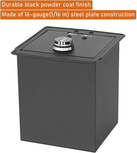 Hooke Road JL Gladiator Center Console Safe Lockbox Insert Armrest Storage for 2018-2026 Jeep Wrangler JL & Gladiator JT (Exclude Rubicon), Heavy Duty Safety Password Lock Box Vault (Black Steel) in Kuwait