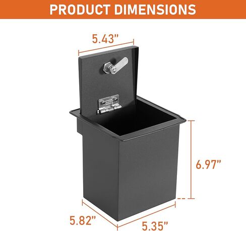 Hooke Road JL Gladiator Center Console Safe Lockbox Insert Armrest Storage for 2018-2026 Jeep Wrangler JL & Gladiator JT (Exclude Rubicon), Heavy Duty Safety Password Lock Box Vault (Black Steel) in Kuwait