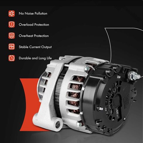 A-Premium Alternator Compatible with Chevrolet Camaro 2010-2015 6.2L, 12V 150A 6-Groove Decoupler Pulley Clockwise, Replace# 13502989, FG15S027 in Kuwait