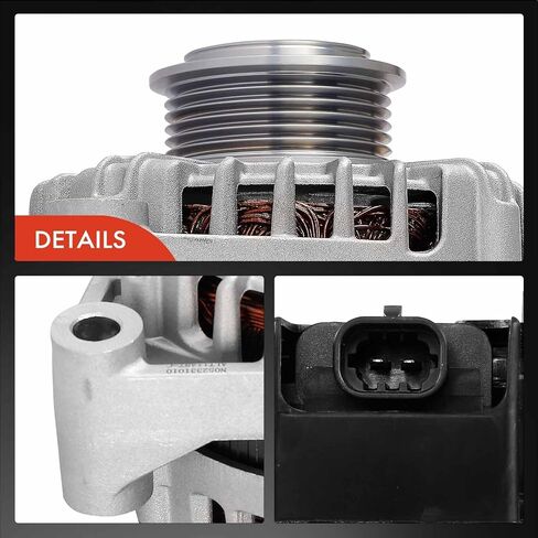A-Premium Alternator Compatible with Chevrolet Camaro 2010-2015 6.2L, 12V 150A 6-Groove Decoupler Pulley Clockwise, Replace# 13502989, FG15S027 in Kuwait