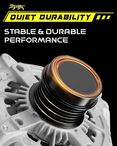 Oktiger Upgraded Alternator for Ram Promaster 1500 Promaster 2500 Promaster 3500 2014-2021 3.6L V6 Flex, V6 12V 220Amp Clockwise 6-Groove Decoupler Pulley, Replacement Alternators, OE 4727756AA 11793N | Precision CNC castings + die-cast aluminum housing,  in Kuwait