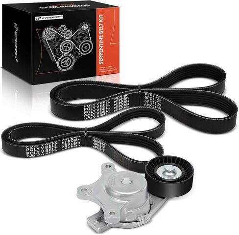 A-Premium Engine Serpentine Belt Drive Kit with Tensioner Compatible with Ford Edge 2011-2014 3.5L 3.7L & Lincoln MKX 2012-2015 3.7L, 3-PC Set in Kuwait