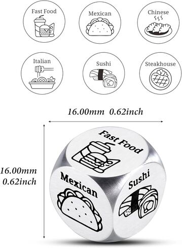 Husband Movie Night Supplies Mens Food Dice for Couple Husband Wife Christmas Stocking Stuffers Iron Gifts for 6th Anniversary Secret Santa Gag Gift Qwixx Dice Game in Kuwait