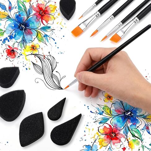 مجموعة 12 قطعة من فرش رسم الوجه، مجموعة فرش وإسفنجات لطلاء الوجه، مجموعة فرش رسم الوجوه، فرشاة طلاء احترافية لألوان مائية أكريليك، لوحة غواش زيتية، مكياج الحفلات التنكرية in Kuwait