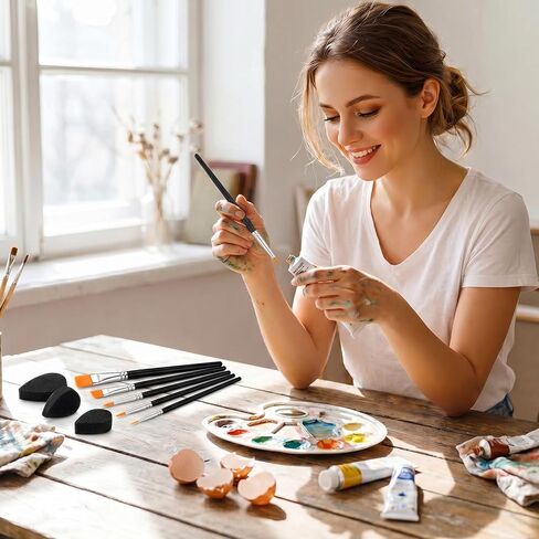 مجموعة 12 قطعة من فرش رسم الوجه، مجموعة فرش وإسفنجات لطلاء الوجه، مجموعة فرش رسم الوجوه، فرشاة طلاء احترافية لألوان مائية أكريليك، لوحة غواش زيتية، مكياج الحفلات التنكرية in Kuwait