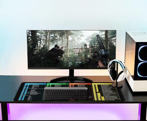 Excel Shortcuts Large Mouse Pad, Excel/Word/Power Point/Windows 31.5" x 15.7" Gaming Mousepad with Stitched Edge, Non-Slip Rubber Base Waterproof Big Long Keyboard Mat for Gamer, Office & Home in Saudi Arabia