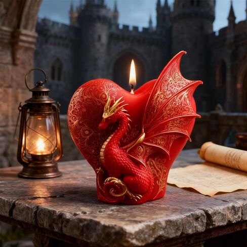 Dragon Candle Mold, 3D Heart Shape Animal Dinosaur Silicone Molds for Candle Making, Epoxy Resin Casting Molds for Handmade DIY Soap & Aromatherapy DIY Home Desk Decor in Saudi Arabia
