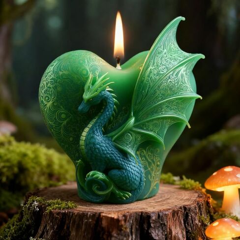 Dragon Candle Mold, 3D Heart Shape Animal Dinosaur Silicone Molds for Candle Making, Epoxy Resin Casting Molds for Handmade DIY Soap & Aromatherapy DIY Home Desk Decor in Saudi Arabia