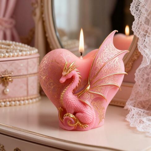 Dragon Candle Mold, 3D Heart Shape Animal Dinosaur Silicone Molds for Candle Making, Epoxy Resin Casting Molds for Handmade DIY Soap & Aromatherapy DIY Home Desk Decor in Saudi Arabia