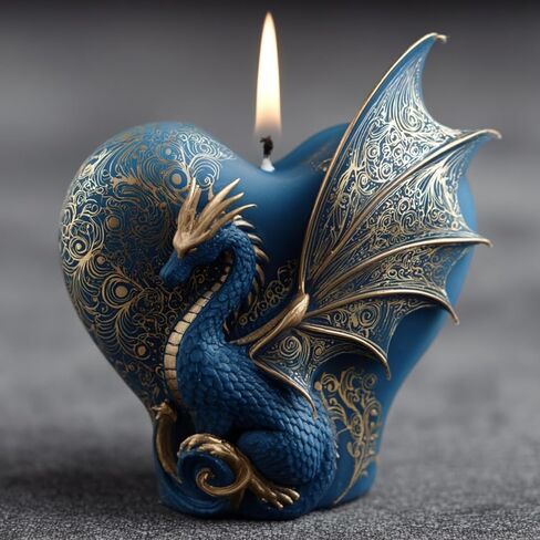 Dragon Candle Mold, 3D Heart Shape Animal Dinosaur Silicone Molds for Candle Making, Epoxy Resin Casting Molds for Handmade DIY Soap & Aromatherapy DIY Home Desk Decor in Saudi Arabia