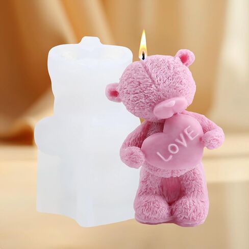 Bear Candle Mould Bear Resin Casting Silicone Moulds for Candle Making Candle Home Decorate Mold Candles Resin Clay Craft in Kuwait