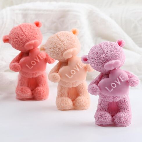 Bear Candle Mould Bear Resin Casting Silicone Moulds for Candle Making Candle Home Decorate Mold Candles Resin Clay Craft in Kuwait
