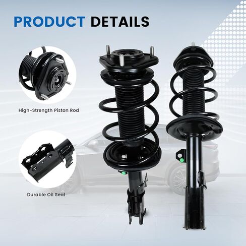 ممتص الصدمات الأمامي دعامات كاملة لـ 2009 2010 2011 2012 2013 Toyota Corolla 1.8L L4, 2011 2012 2013 Toyota Matrix 1.8L L4 مجموعة الصدمات مع مجموعة تعليق زنبركية ملفوفة استبدال 472598 472597 قطعتان in Kuwait