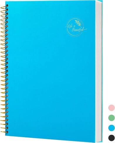 FLYING EAGLE 3 مفكرة حلزونية كبيرة مقاس 8.5 × 11، مجلة زرقاء للنساء والرجال، ورق سميك 100 جرام في المتر المربع 104 ورقة، دفتر ملاحظات بغلاف مقوى للعمل والمدرسة والكتابة وتدوين الملاحظات باللون الأزرق in Kuwait