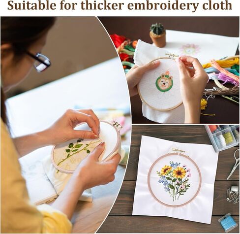3 قطع من أطواق تطريز خشب الزان من OWNMY مقاس 3 بوصة/4 بوصة/6 بوصة حلقات تزيين متقاطعة للعرض، إطارات دائرية صغيرة للتطريز لحرف الخياطة اليدوية in Kuwait