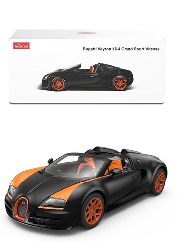 RASTAR 43900 1:18 Metal Diecast Toy Car for Officially Licensed Bugatti Grand Sport Vitesse with Free Wheel - Durable Model Car with Openable Doors & Hood for Play & Collectible Display - Ideal Gift in Kuwait