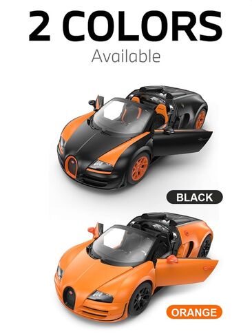 RASTAR 43900 1:18 Metal Diecast Toy Car for Officially Licensed Bugatti Grand Sport Vitesse with Free Wheel - Durable Model Car with Openable Doors & Hood for Play & Collectible Display - Ideal Gift in Kuwait