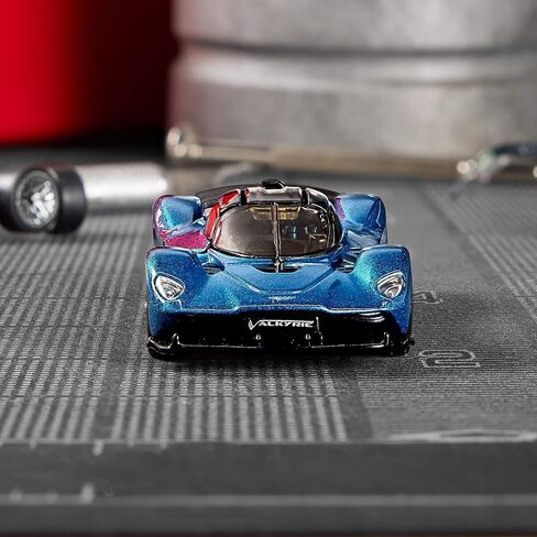 Hot Wheels Elite 64 Aston Martin Valkyrie – Premium Die-Cast Car with Opening Gull-Wing Doors, Real Riders Rubber Tires, Metal Body & Chassis – Metallic Teal – HWR91 Collector Car 1:64 Scale in Saudi Arabia