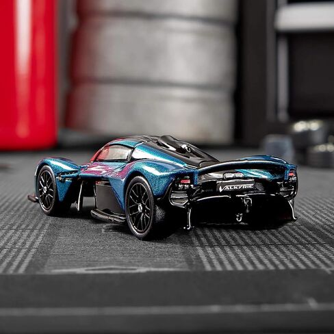 Hot Wheels Elite 64 Aston Martin Valkyrie – Premium Die-Cast Car with Opening Gull-Wing Doors, Real Riders Rubber Tires, Metal Body & Chassis – Metallic Teal – HWR91 Collector Car 1:64 Scale in Saudi Arabia