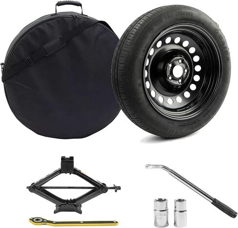 Spare Tire Kit Compatible with 2015-2026 Mercedes GLC Models, 2019-2026 BMW X5, 2017-2026 Audi Q5 - Includes 18x4 Rim, 155/90R18, 29" Diameter, Includes car Jack kit and tire Carrying Case in Saudi Arabia