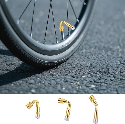 6pcs Universal Flexible Tire Valve Extension, Brass Valve Stem Extenders with 45°/90°/135° Angle 3.9in/5.9in/8.2in Tire Inflator Extension Hose Adapter for Cars Trucks Motorcycles RVs Bikes Scooters in Kuwait