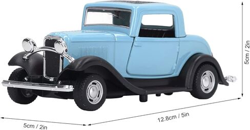 Classic Vintage Alloy Car Model Opened Doors Retro Antique Pullback Toy 1:32 for Playtime Education (Blue) in Kuwait