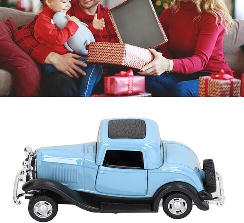 Classic Vintage Alloy Car Model Opened Doors Retro Antique Pullback Toy 1:32 for Playtime Education (Blue) in Kuwait