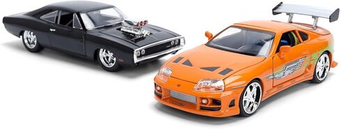 Jada Toys Fast & Furious 1:24 Scale Anniversary Twin Pack Die-Cast Dom’s 1970 Dodge Charger R/T and Brian’s 1995 Toyota Supra – Collector Replica Set in Kuwait