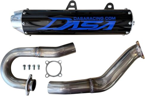 Dasa Exhaust Complete System Black Classic Edition compatible with Yamaha YFZ450R YFZ450X Black/Brush/Blue in Saudi Arabia
