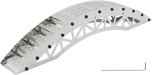 RC Crawler Bridge Obstacle, Stainless Steel DIY Assembly Ramp for 1/12 1/18 1/24 RC Crawler Course Accessories (Silver Step Bridge) in Saudi Arabia