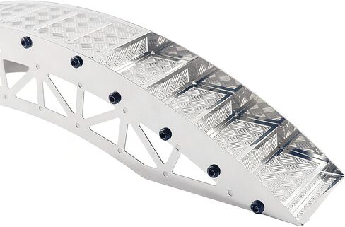 RC Crawler Bridge Obstacle, Stainless Steel DIY Assembly Ramp for 1/12 1/18 1/24 RC Crawler Course Accessories (Silver Step Bridge) in Saudi Arabia