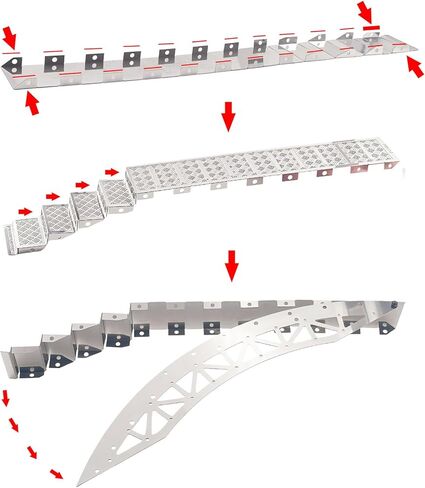 RC Crawler Bridge Obstacle, Stainless Steel DIY Assembly Ramp for 1/12 1/18 1/24 RC Crawler Course Accessories (Silver Step Bridge) in Saudi Arabia
