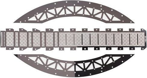 RC Crawler Bridge Obstacle, Stainless Steel DIY Assembly Ramp for 1/12 1/18 1/24 RC Crawler Course Accessories (Silver Step Bridge) in Saudi Arabia