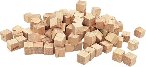 100PCS Unfinished Wooden Cubes, 0.4 inch Blank Square Wood Blocks Natural Wooden Blocks for Crafts, Carving and DIY Projects in Kuwait