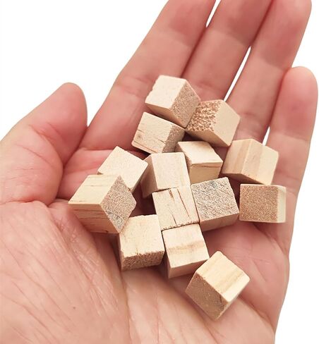 100PCS Unfinished Wooden Cubes, 0.4 inch Blank Square Wood Blocks Natural Wooden Blocks for Crafts, Carving and DIY Projects in Kuwait