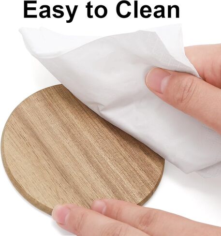 ZEAYEA 36 Pack Acacia Wood Coasters, 3.7 Inch Round Unfinished Wood Cup Coasters for Drink with Non-Slip Dots, Blank Wooden Slices for Crafts, Painting, Writing, Staining, Engraving, Home Decoration in Kuwait