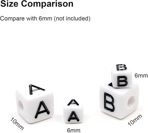 MELIUS 252Pcs 10x10mm Acrylic Large Letter Beads, Square Big Alphabet Paracord Beads for Jewelry Making, DIY Necklaces Collars, Key Chains, Bracelets (White) in Saudi Arabia