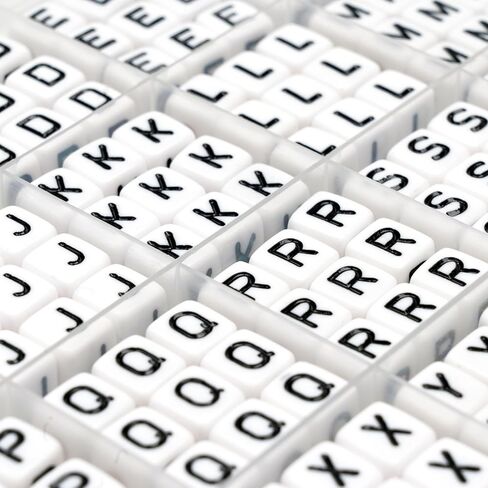 MELIUS 252Pcs 10x10mm Acrylic Large Letter Beads, Square Big Alphabet Paracord Beads for Jewelry Making, DIY Necklaces Collars, Key Chains, Bracelets (White) in Saudi Arabia