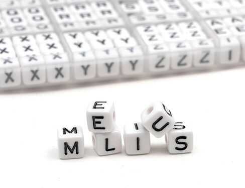MELIUS 252Pcs 10x10mm Acrylic Large Letter Beads, Square Big Alphabet Paracord Beads for Jewelry Making, DIY Necklaces Collars, Key Chains, Bracelets (White) in Saudi Arabia