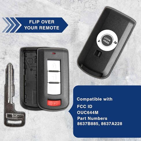 Keyless Option Remote Key Fob Shell Smart 3btn Case For Mitsubishi (OUC644M) in Kuwait