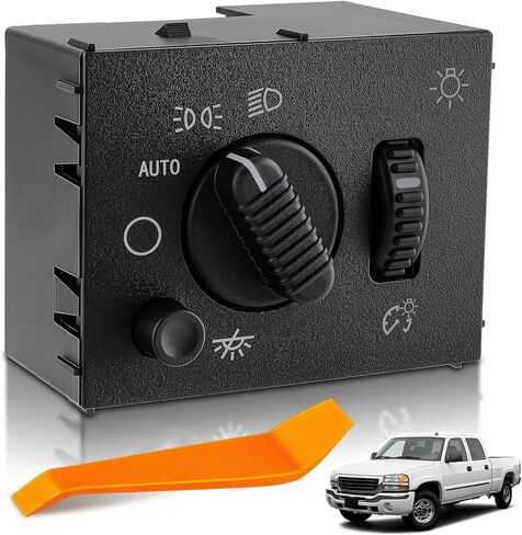 Headlight Switch Compatible with Cadillac Escalade 2003-2006, Chevy Avalanche Silverado Suburban Tahoe GMC Sierra Yukon Hummer H2, Instrument Panel Dimmer Switch, Replaces 15176678, 15194803 in Kuwait
