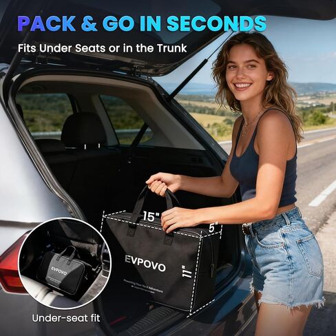 Portable EV Charger Level 2 32 Amp - J1772 Electric Car Charging Station 240V, ETL Listed, NEMA 14-50 Plug NEMA Type 4 IP66 Waterproof, 25ft Cable, App WiFi, Travel Electric Car Charger in Kuwait