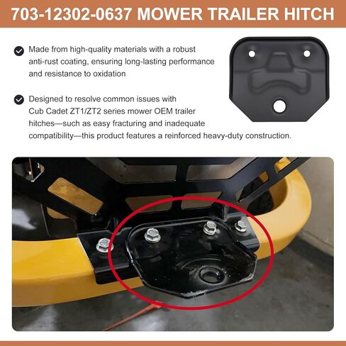 703-12302-0637 Hitch Plate Fit for Cub Cadet ZT1 & ZT2 Heavy Duty Zero Turn Mower, Universal Heavy Duty Lawn Towing Hitch Kit Fit for Cub Cadet Ultima ZT1 42 46 50 54 & ZT2 Lawn Mowers in Kuwait