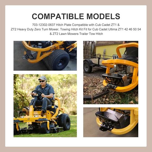 703-12302-0637 Hitch Plate Fit for Cub Cadet ZT1 & ZT2 Heavy Duty Zero Turn Mower, Universal Heavy Duty Lawn Towing Hitch Kit Fit for Cub Cadet Ultima ZT1 42 46 50 54 & ZT2 Lawn Mowers in Kuwait