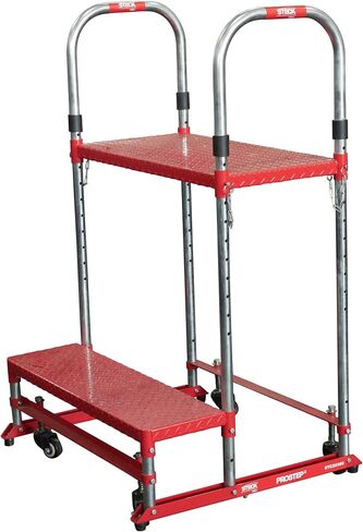ProStep2™ Heavy-Duty Shop Step Platform – STC20360 | 53" Slip-Resistant Steel Step with Wheels & Ergonomic Handle | Compact, Durable Work Platform for Auto & Truck Repair in Kuwait