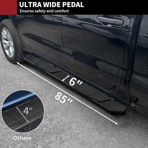 YITAMOTOR 6 Inches Running Boards Side Steps Compatible with 2022-2026 Toyota Tundra CrewMax Cab 4 Full Size Doors - Textured Black Stainless Steel Step Rails Nerf Bars in Kuwait