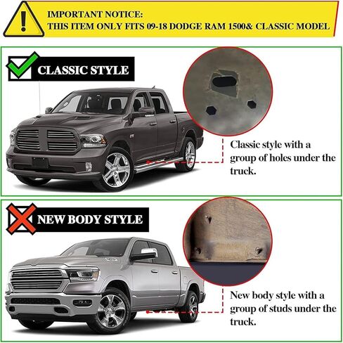 COMNOVA Running Boards Compatible with 2009-2018 Dodge Ram 1500 Quad Cab, 10-24 Dodge Ram 2500 3500 Quad Cab, 6 Inch Ram Rock Sliders Nerf Bars Step Bars Made with High Light Stainless Steel. in Saudi Arabia