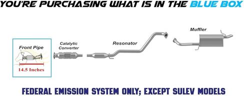 Exhaust Front Flex Pipe Compatible for 2011-2016 Hyundai Elantra 1.8L | Stainless Steel | Northeastern Exhaust | Free Gaskets and Bolt Kit Included | Direct-Fit Replacement in Kuwait