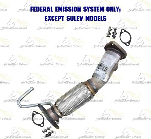 Exhaust Front Flex Pipe Compatible for 2011-2016 Hyundai Elantra 1.8L | Stainless Steel | Northeastern Exhaust | Free Gaskets and Bolt Kit Included | Direct-Fit Replacement in Kuwait